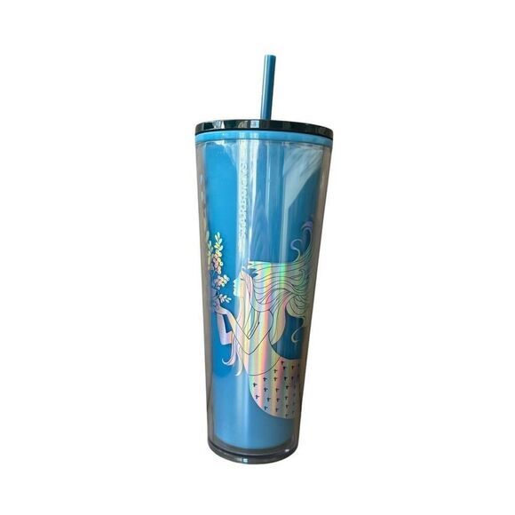 Starbucks Color Change Blue Mermaid 24oz Siren Tumbler Large Cold Cup - Picture 1 of 5